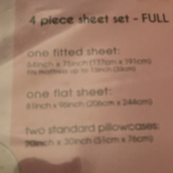 Sheet Set Pink w Gold Hearts SZ Full LULU & COCO New in Package - Picture 5 of 5